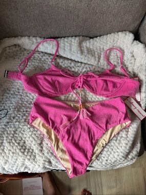 Pink Sparkle Bikini Set - Women's Two-Piece Swimwear